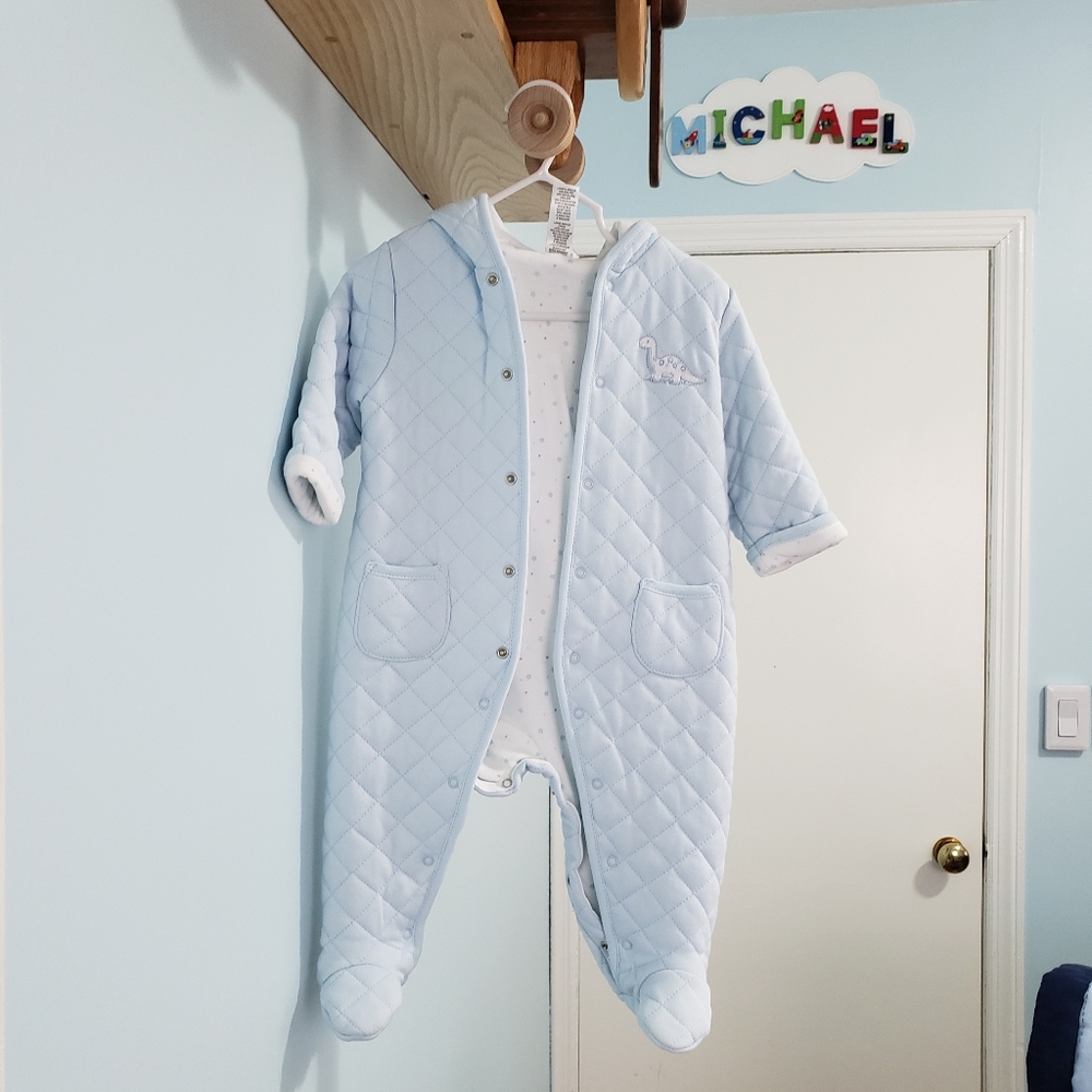 Little Me Baby Boy Quilted Hooded Cover All